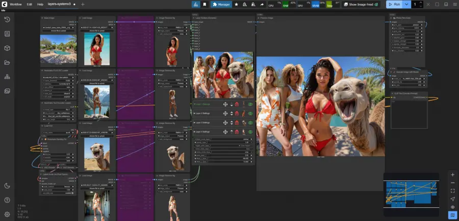 screenshot of the layer system node for comfyui