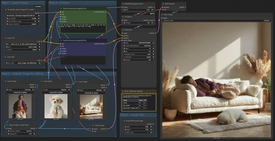 Screenshot of nunchaku-qwen-image-edit-2509 in ComfyUI