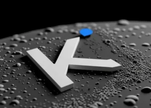 Graphical design of the Kimi K2.5 logo on a digital moon surface