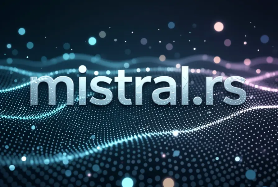 Stylish digital bokeh design of mistral.rs text background