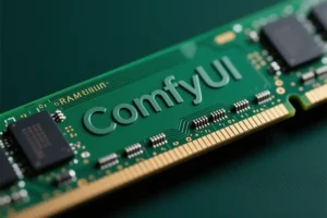 A large stick of RAM memory with word ComfyUI embossed