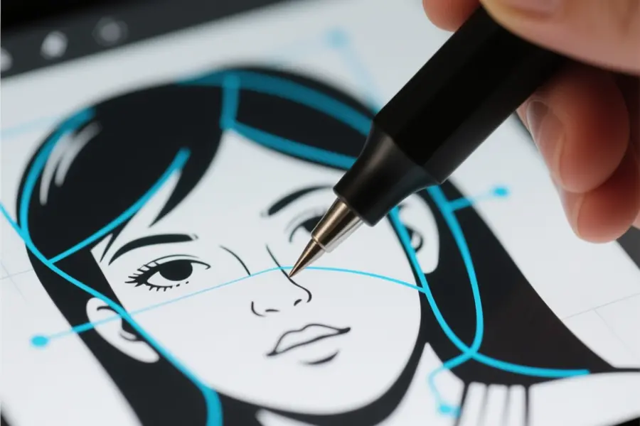 Digital art mask pen tool