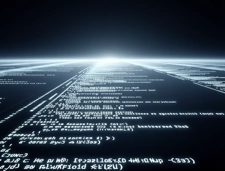 Graphical depiction of ai generated garbled javascript.