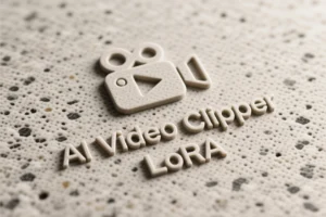 Granite themed text reads AI video clipper LoRA
