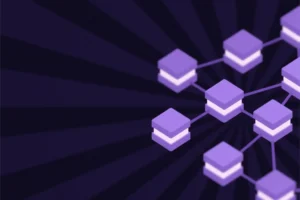 Graphical purple interconnecting nodes