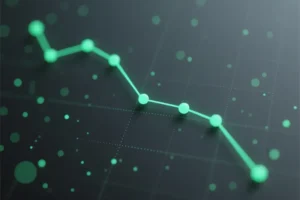 Green line displaying a downward trajectory