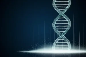 Double helix structure emerges from light representing the evolution of logic.