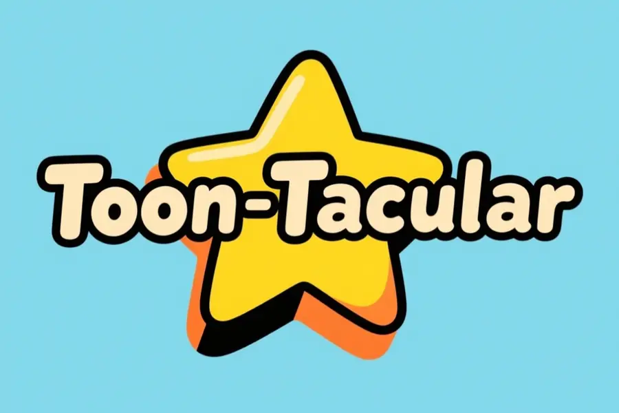 Graphic of a large yellow star that reads Toon-Tacular