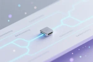 Large white surface occupying the entire view with etched deeply into the surface are faint interconnected directory pathways that glow.