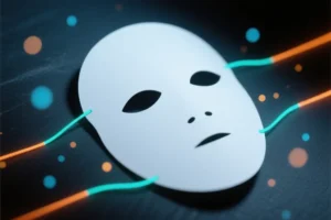 A large smooth matte white face silhouette cutout resembling a clean face mask used for swapping.