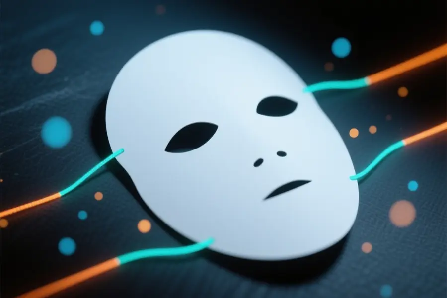 A large smooth matte white face silhouette cutout resembling a clean face mask used for swapping.