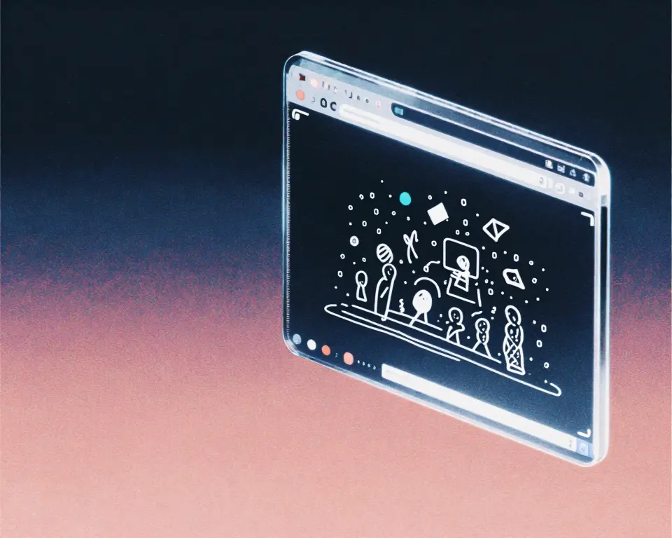 A modern web browser window displaying a playful Excalidraw canvas.