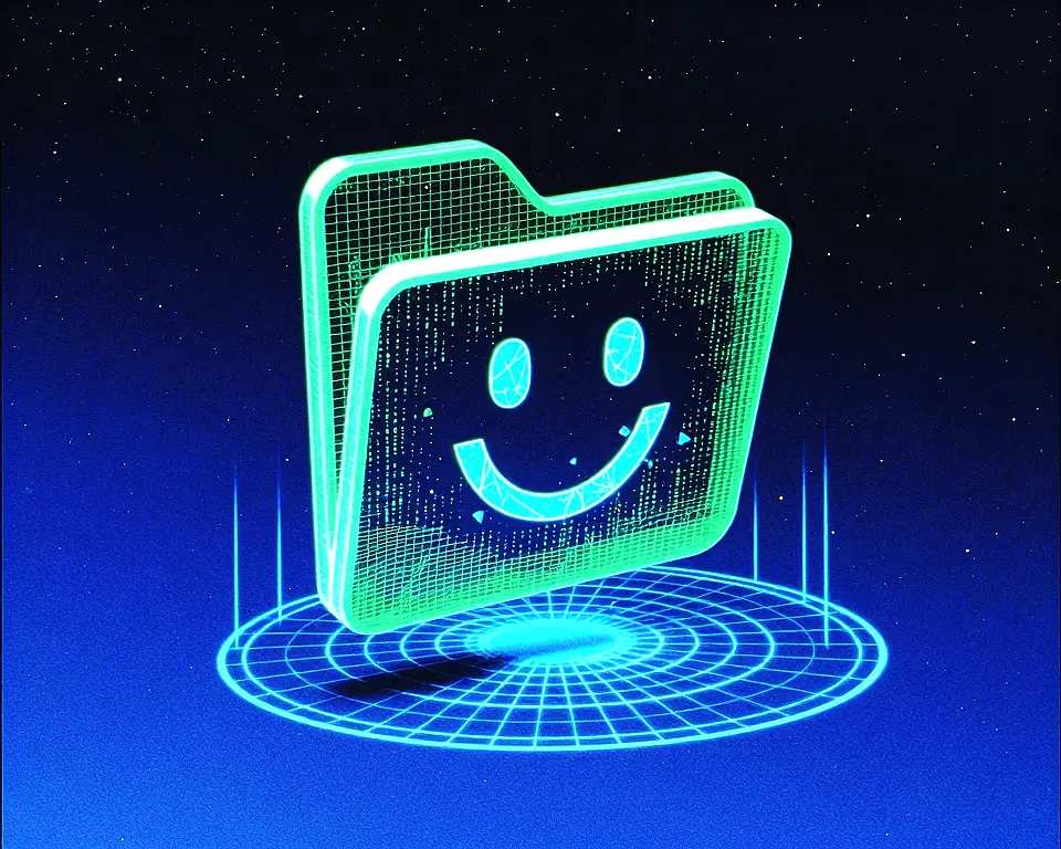 A stylized folder icon merged with the Hugging Face smile emoji.