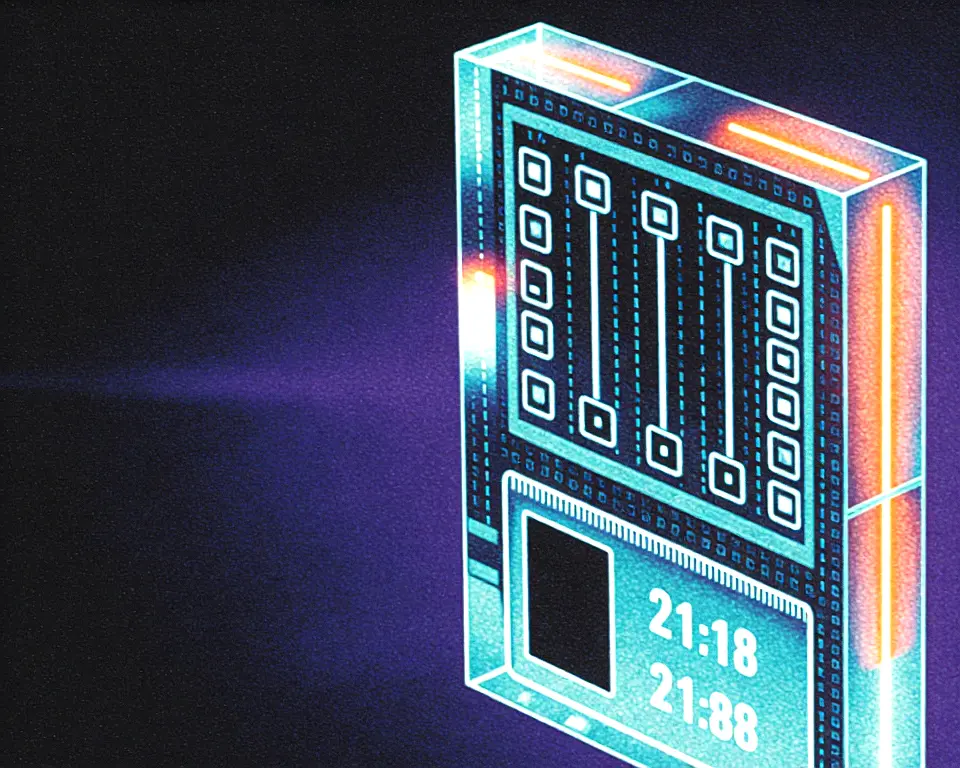 Close up object of a futuristic resolution aspect ratio control panel with holographic interface with sliders.