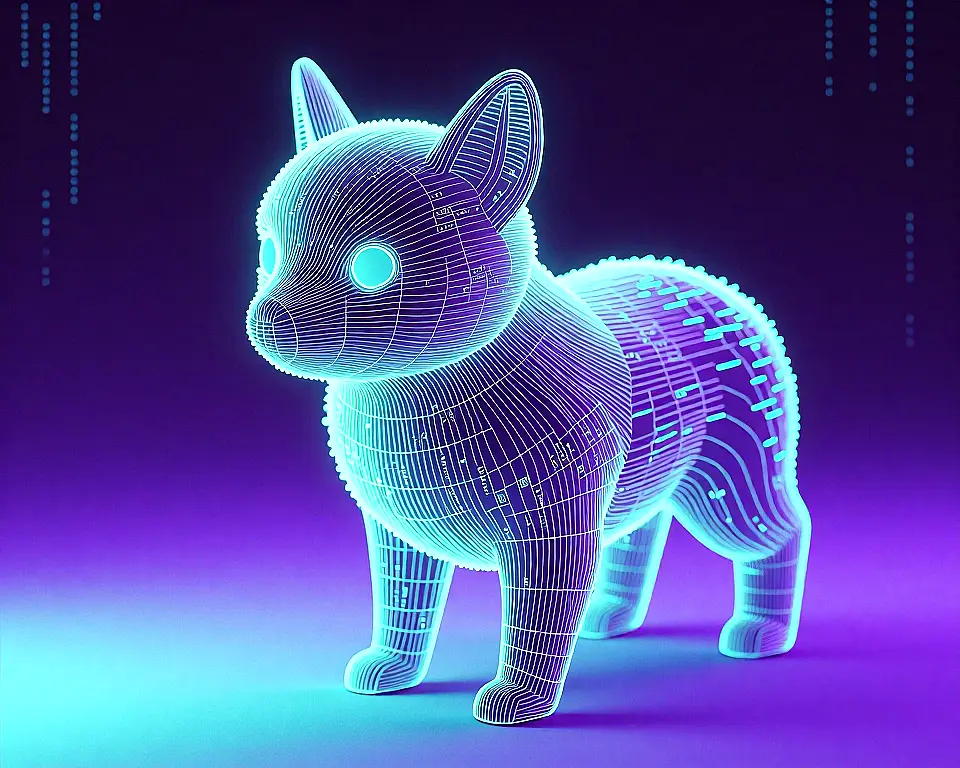Digital graphic design work of close up object of a fizgig-like creature.